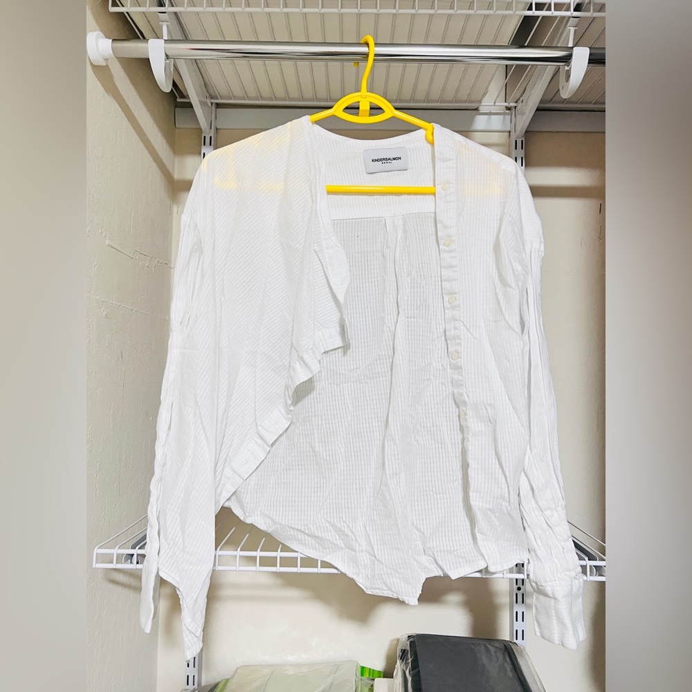 Women white asymmetrical blouse